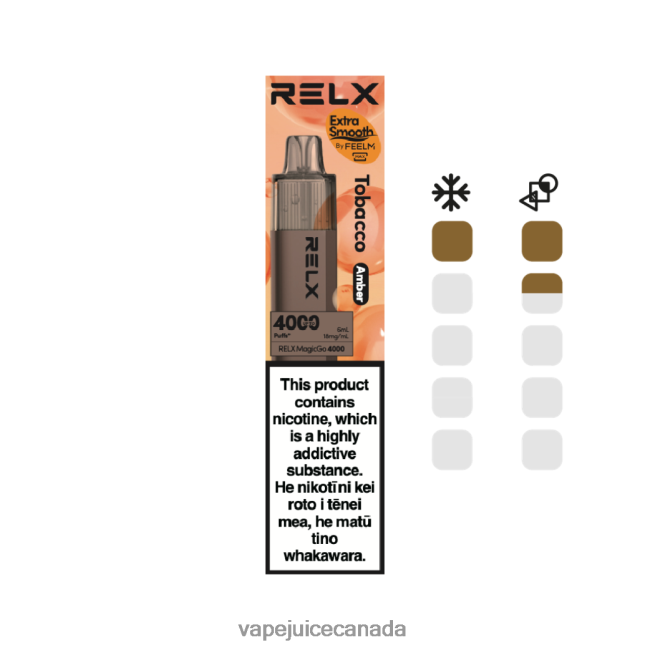 Vape Disposable Canada - RELX MagicGo 4000 Disposable Vape Tobacco (Amber) FJ02BN5