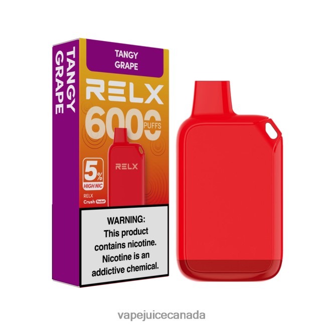 Vape Juice - RELX Crush Pocket 6000 5% High Nic Tangy Grape FJ02BN27