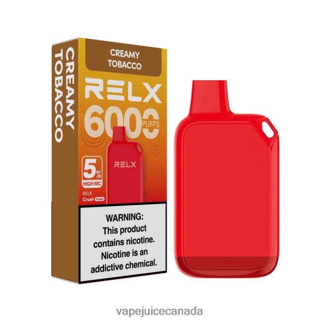 Vape Pen - RELX Crush Pocket 6000 5% High Nic Creamy Tobacco FJ02BN28