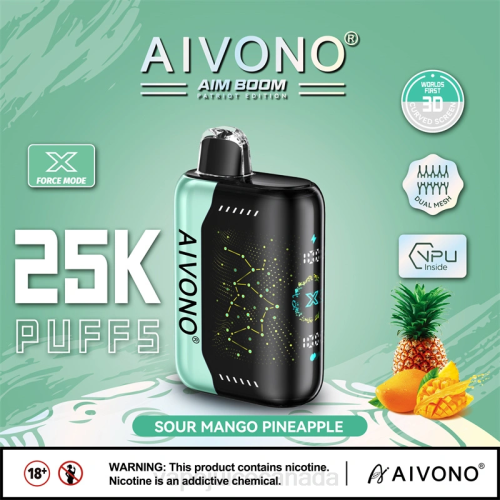 Vape Canada - Aivono AIM BOOM 25000 Sour Mango Pineapple J24Z351