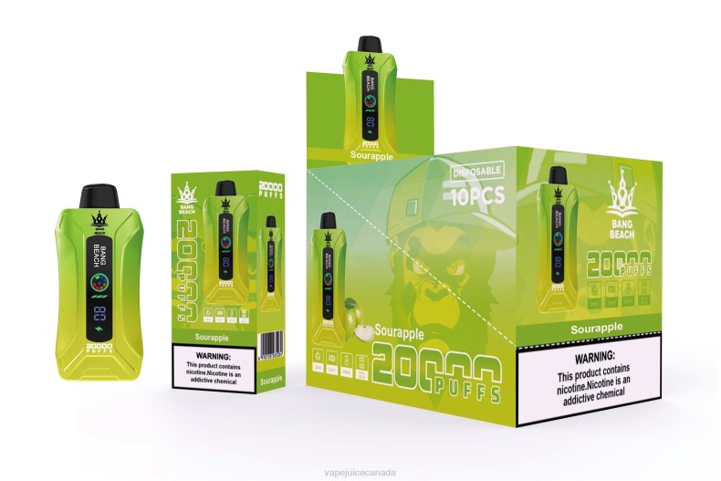 Vape Canada - Bang Beach 20000 Puffs Smart Screen Vape Sour Apple DL881