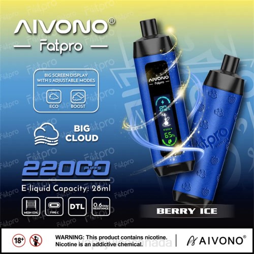 Vape Disposable Canada - Aivono Fatpro 22000 Berry Ice J24Z10
