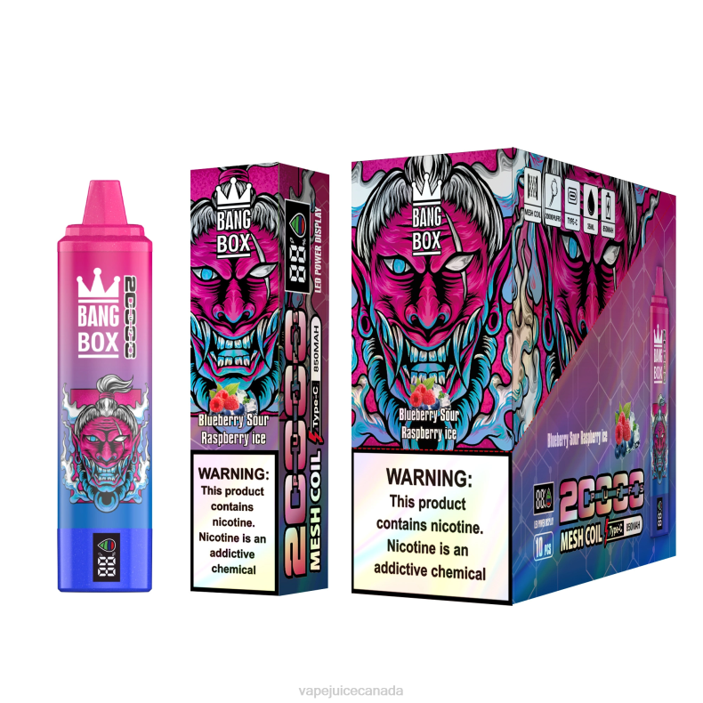Vape Disposable Canada - Bang Box 20000 Puffs Smart Screen Blueberry Sour Raspberry Ice DL8855