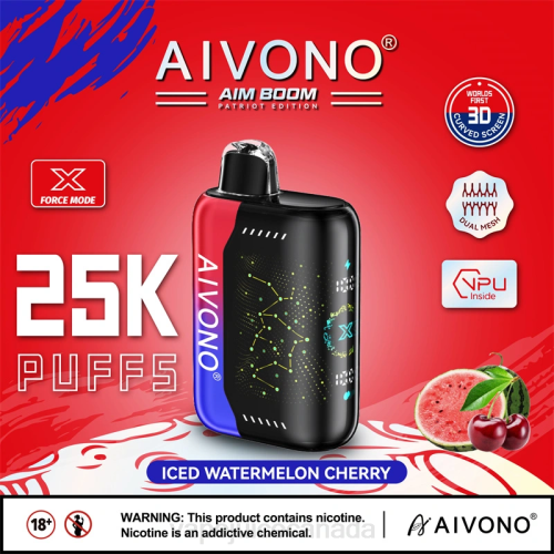 Vape Juice - Aivono AIM BOOM 25000 Iced Watermelon Cherry J24Z347
