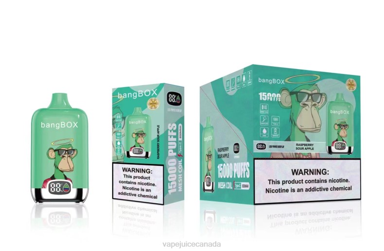 Vape Juice - Bang Box 15000 Puffs Raspberry Sour Apple DL8842