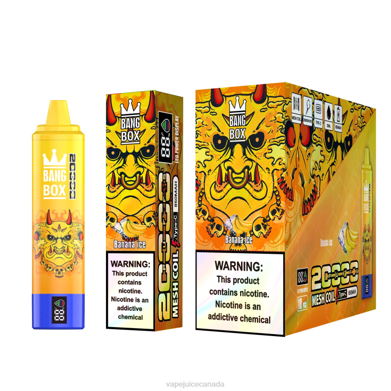 Vape Juice - Bang Box 20000 Puffs Smart Screen Banana Ice DL8857
