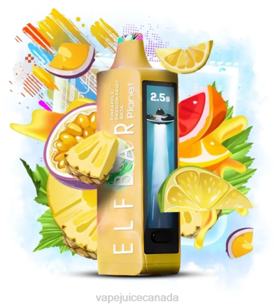 Vape Juice - Elf Bar Planet 25000 Pineapple Passion Fruit Baja 024NB227