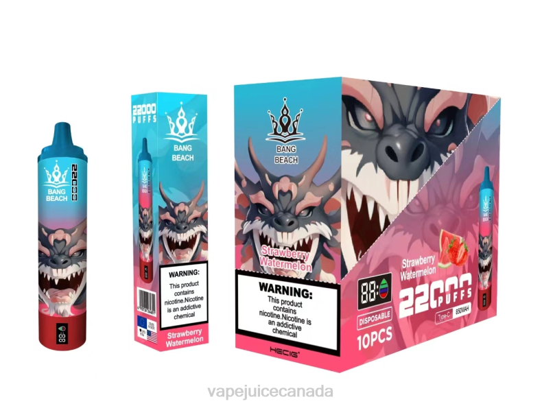 Vape Pen - Bang Beach 22000 Puffs Smart Screen Strawberry Watermelon DL8823