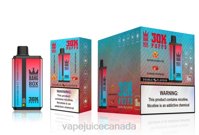 Vape Pen - Bang Box 30000 Puffs Dual Flavors Watermelon Bubble Gum & Strawberry Watermelon DL8868