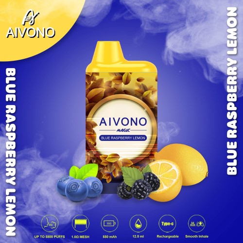 Vape Canada - Aivono AIM MAGIC 5800 Mouth Box Cigarette Blue Raspberry Lemon J24Z91