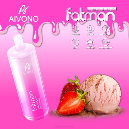 Vape Canada - Aivono FATMAN 6800 Strawberry Ice Cream J24Z21