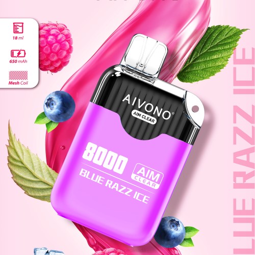 Vape Juice - Aivono AIM CLEAR 8000 Blue Razz Ice J24Z202