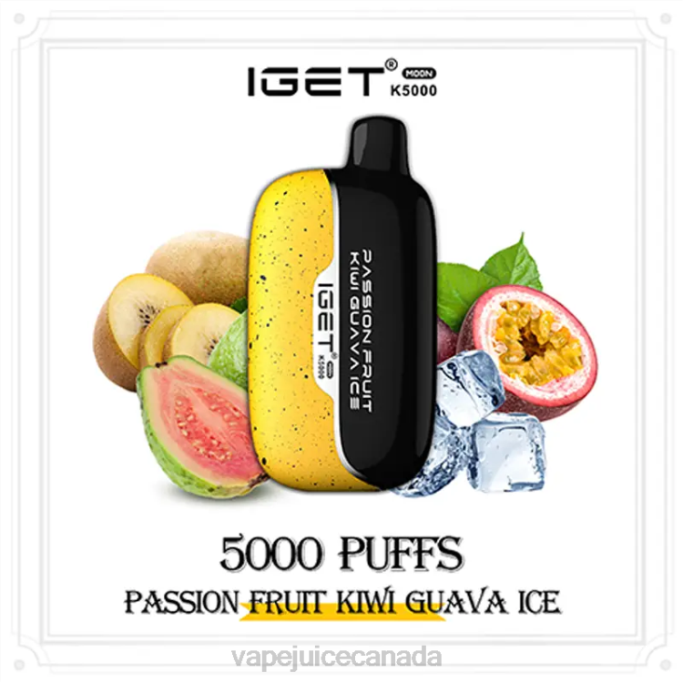Vape Juice - IGET Moon K5000 84LX2 Passion Fruit Kiwi Guava Ice