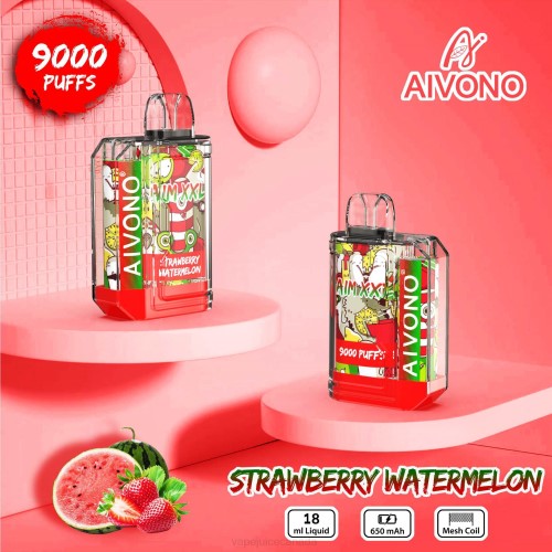 Vape Pen - Aivono AIM XXL 9000 Mouth Sticker Transparent Strawberry Watermelon J24Z53