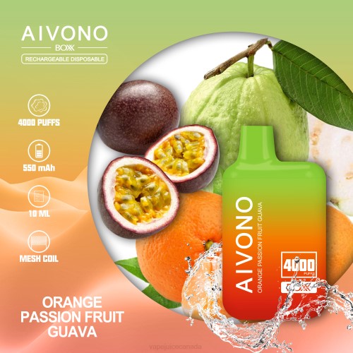 Vape Juice - Aivono AIM BOXX 4000 Orange Passionfruit Guava J24Z212