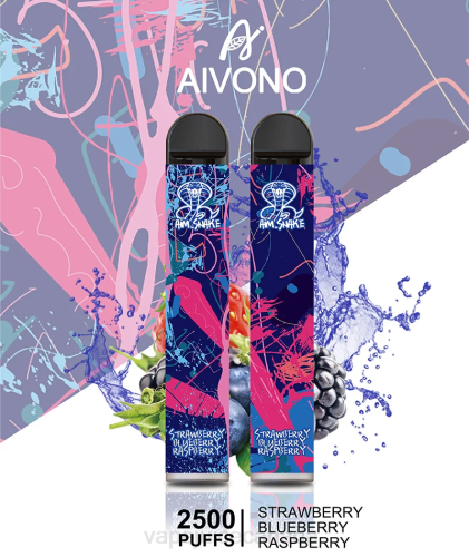 Vape Pen - Aivono AIM SNAKE 2500 Strawberry Blueberry Raspberry J24Z318