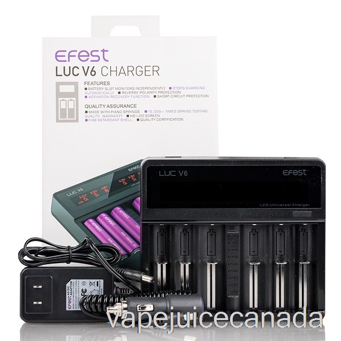 Vape Canada Efest LUC V6 6-Bay LCD Universal Charger